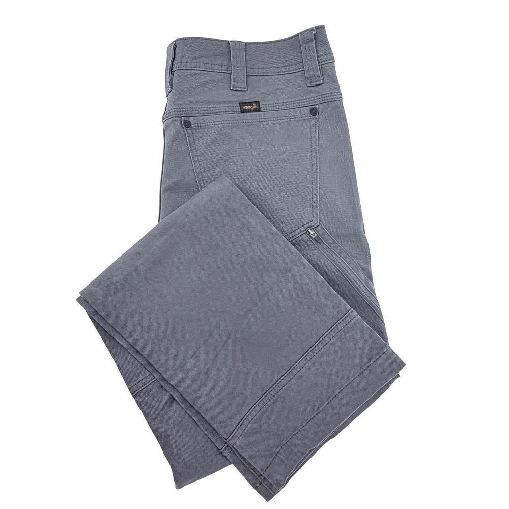Wrangler Regular Fit Utility Pants Mens 34x32 Gray Excellent Stretch Workwear